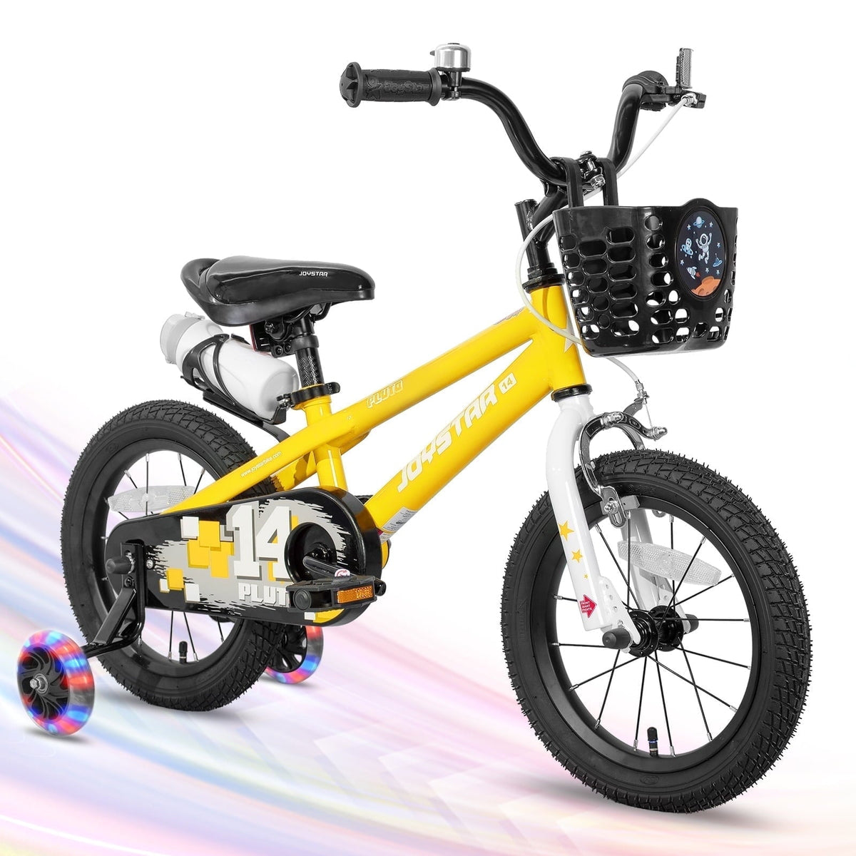 JOYSTAR Pluto Kids Bike with Training Wheels for 12 inch Bike, Gray