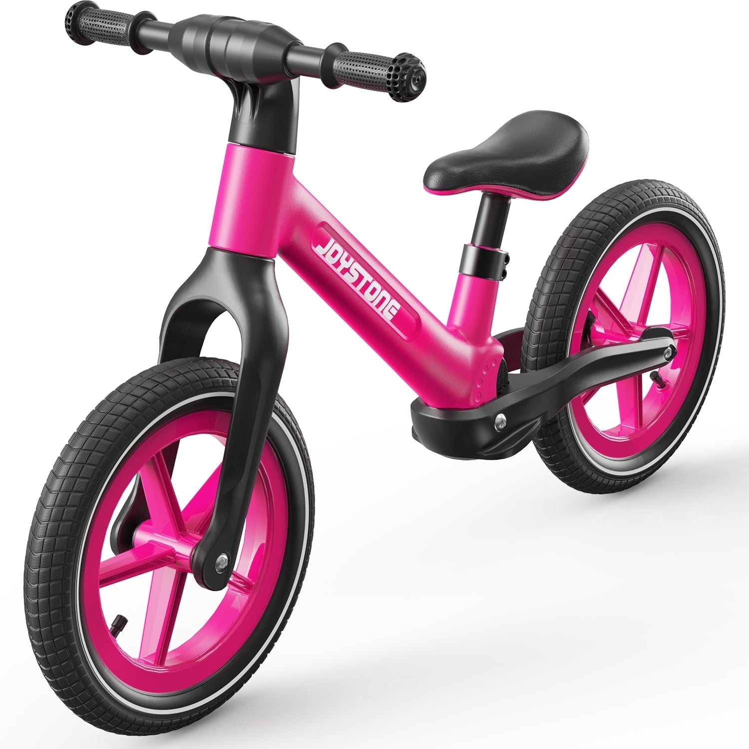 JoyStone 14 Inch Balance Bike for Kids, Toddler Balance Bike with Air Rubber Tires, Adjustable Seat, Lightweight No Pedal Training Bicycle, Gift Bike for 2-6 Boys Girls, Black