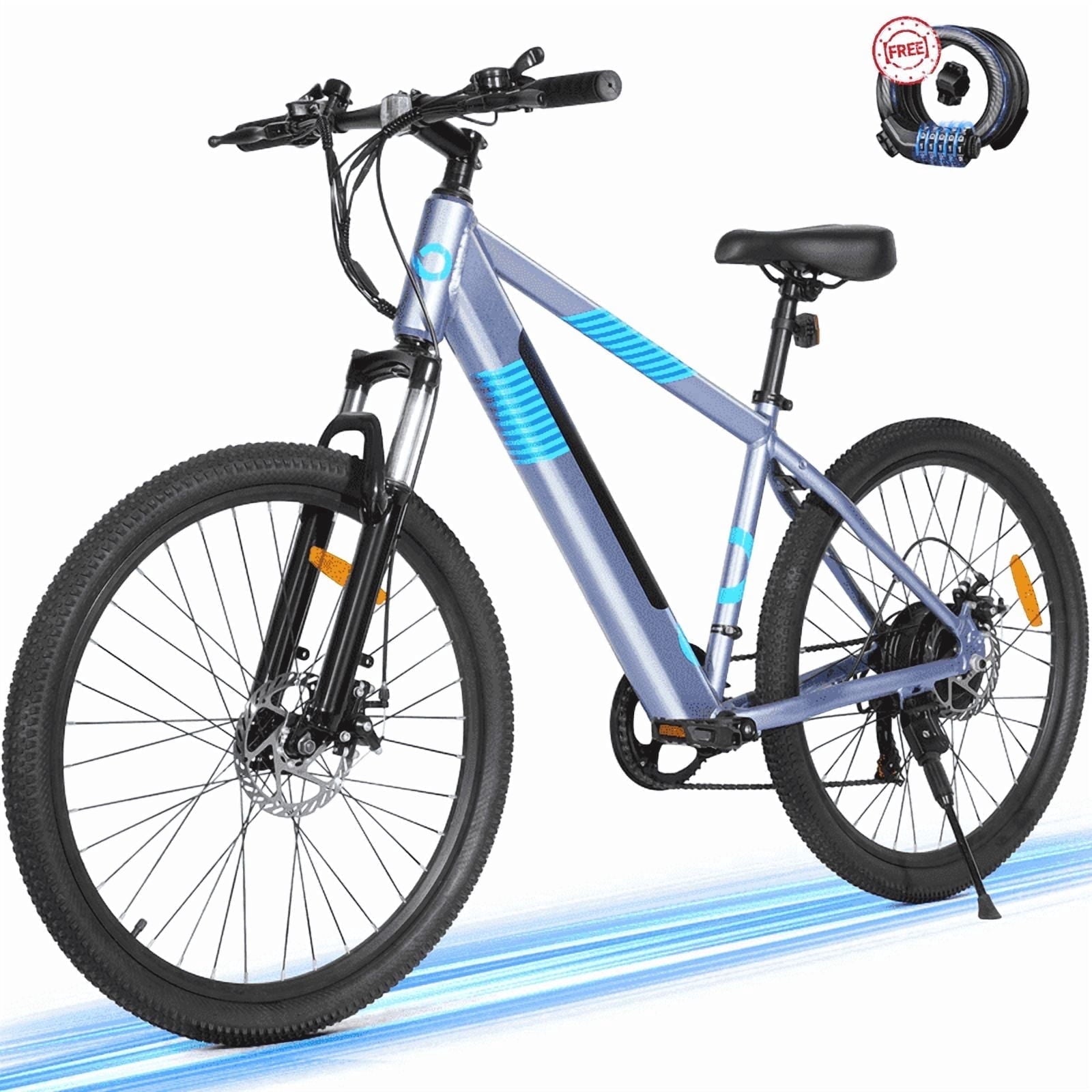MIHOVER 26Electric Bike for Adults 350W 20MPH, 36V Removable Battery 7-Speed, UL2849 Certified City & Light Off-Road E-Bike with Lock -Black