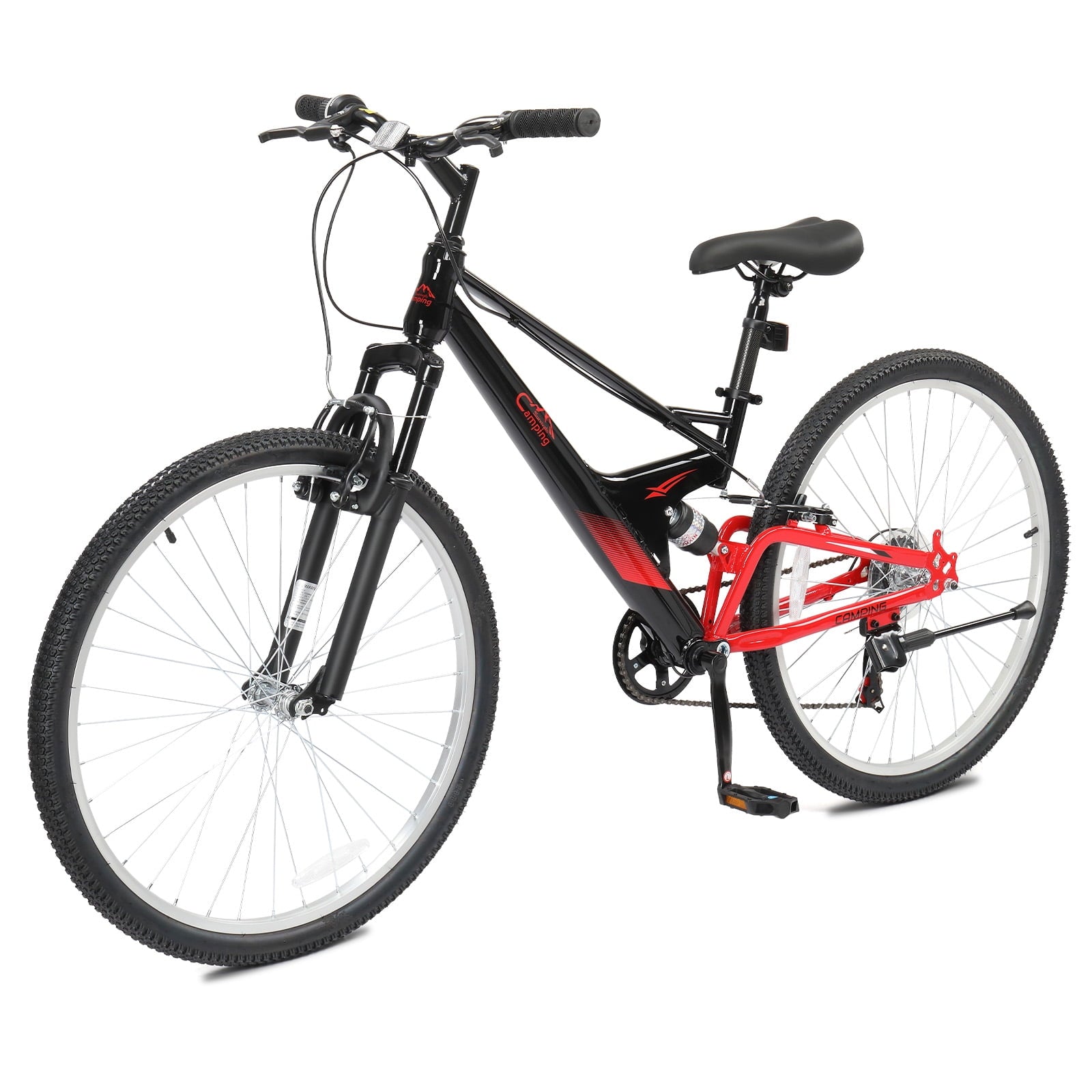 Ktaxon 26 inch 7 Speed Mountain Bike for Adult, Dual Shock Absorbers, Dual V Brake, Black