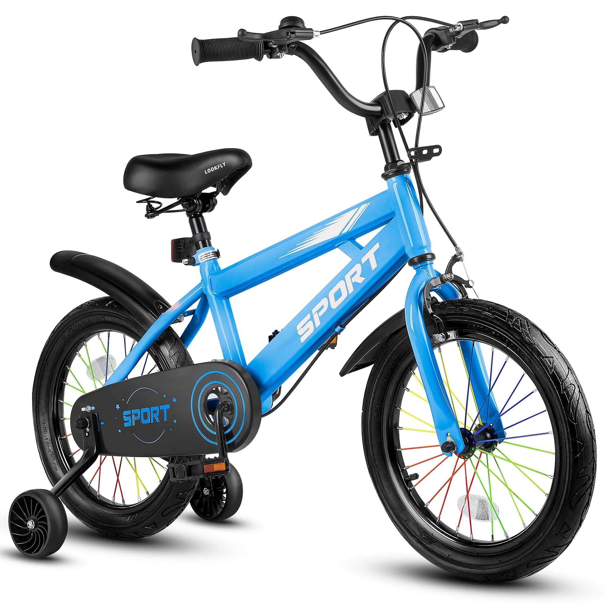 Lookfly 16 Kids Bike for Boys and Girls with Removable Training Wheels,Children's Cicycle,Purple