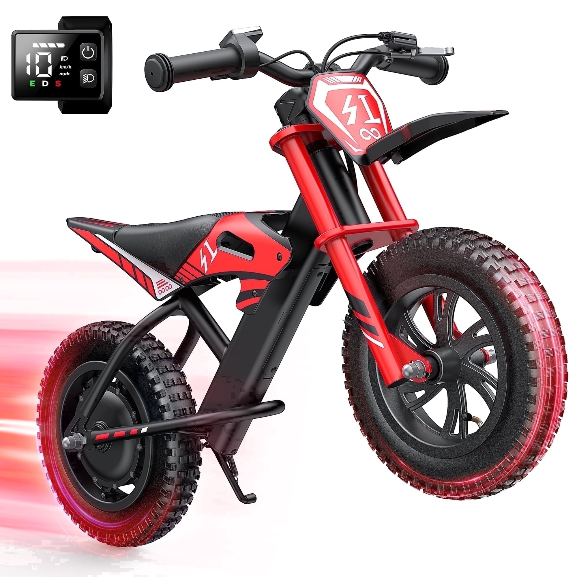 MIHOVER 21.6V Electric Bike for Kids 12, 200W Electric Banlance Bike Ages 5-8 Years Old, Electric Motorcycle Max 10MPH with LED Display, Beginners Friendly - Blue