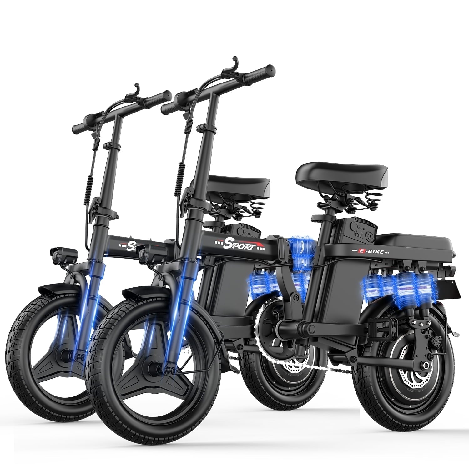 ASKGO F9 Adult Folding Electric Bike, 1200W 25 MPH 25 Miles, 48V 13Ah Removable Battery, Meets Daily Commuting,Going Out and Playing,Give the best gift,Folding Ebike for Adult with Two Seats .UL2849