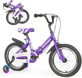 Marknig 14 16 18 Folding Kids Bike with Removable Training Wheels, Children's Bicycle for Boys & Girls Ages 3-9 Years, Easy-Storage Toddler Bike