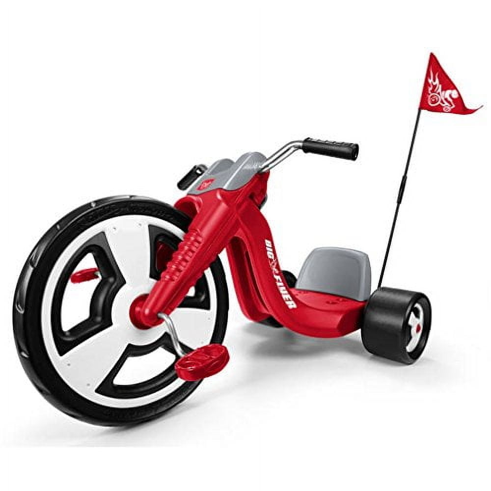 Radio Flyer Big Flyer Sport Tricycle with Adjustable Seat and Racing Design, Red, Ages 3 to 7 Years