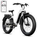 SISIGAD Electric Bike, Peak 750W 28 Mph E-Mountain Bike for Adults, 48V/500WH Battery, 26 Off-Road Tires, UL2849, White Gray