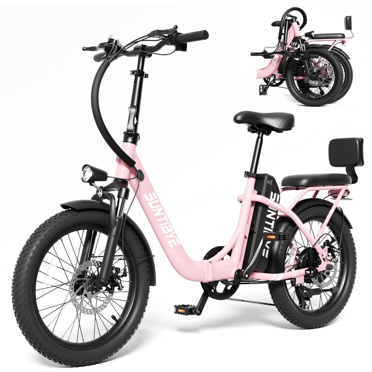 SUNTIBYE SE1 Folding Electric Bike for Adults, 1000W Motor, 28MPH, 48V 15Ah Battery, 20 Fat Tire E-Mountain Bike, UL2849, Black