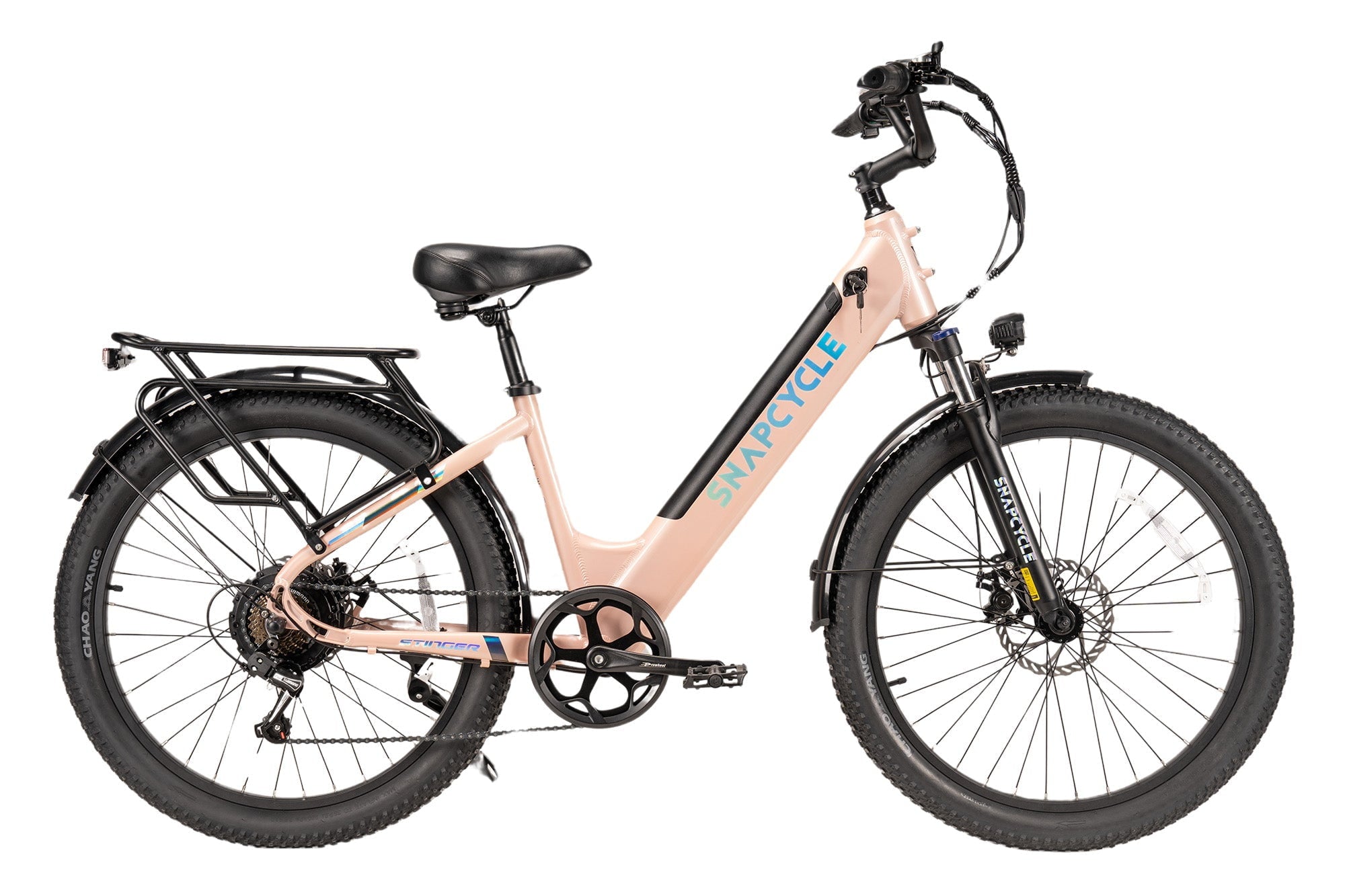 Snapcycle Stinger Electric Bike for Adults, 28 MPH, Peak 750W Brushless Motor, 13Ah Removable Li-ion Battery, Pink