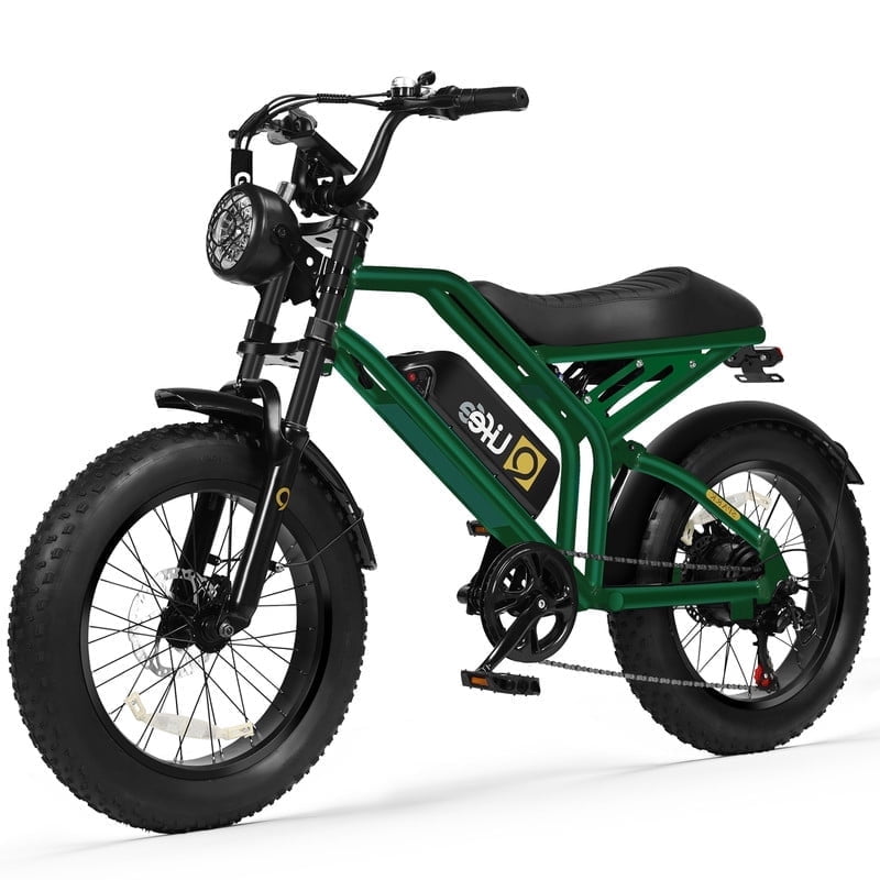 Spark Electric Bike for Adults, 1500W Peak Motor Over 28 MPH(Unlock to 35MPH) EBike, 20 Fat Tires with Dual Suspension & Brakes Motorcycle Black & Brown