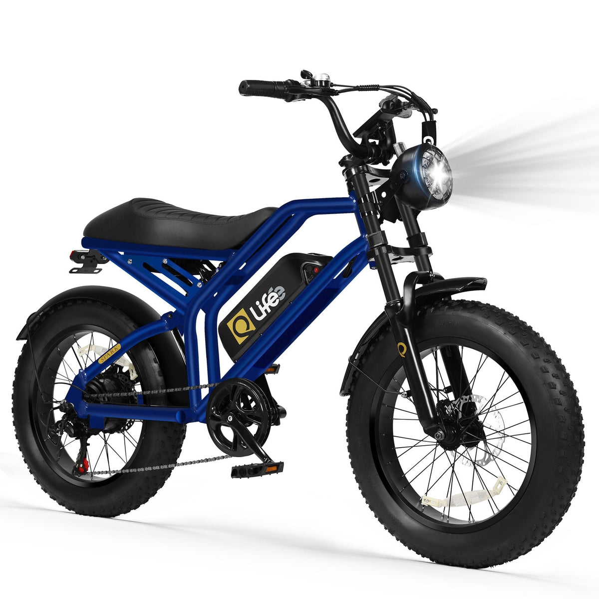 Spark Electric Bike for Adults, 1500W Peak Motor Over 28 MPH(Unlock to 35MPH) EBike, 20 Fat Tires with Dual Suspension & Brakes Motorcycle Black & Brown