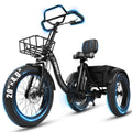 ESKUTE T300 Pro Electric Tricycle for Adults, E Trike, 1200W Peak Motor, 998.4Wh Battery, 20 x 4.0 Fat Tires, Foldable 3 Wheel Electric Bike, Stable Ride for Seniors & Parents Black, UL2849