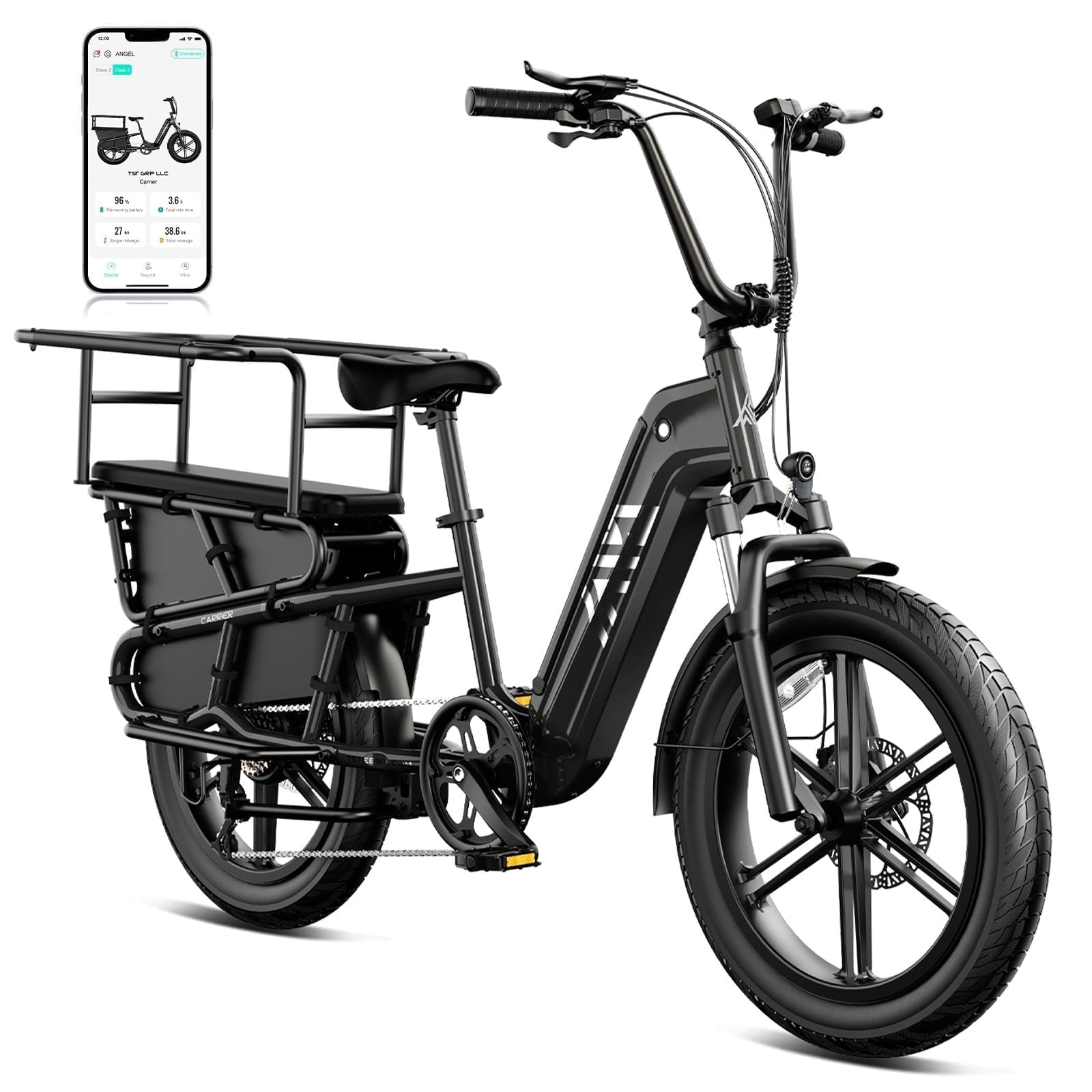TST Electric Bike, 1500W E-Mountain Bike, 48V/15AH Removable Battery UL2849, Max Range 80Miles, 20 Fat Tire Ebike, 28mph Fast Cargo Ebikes, Electric Bicycle
