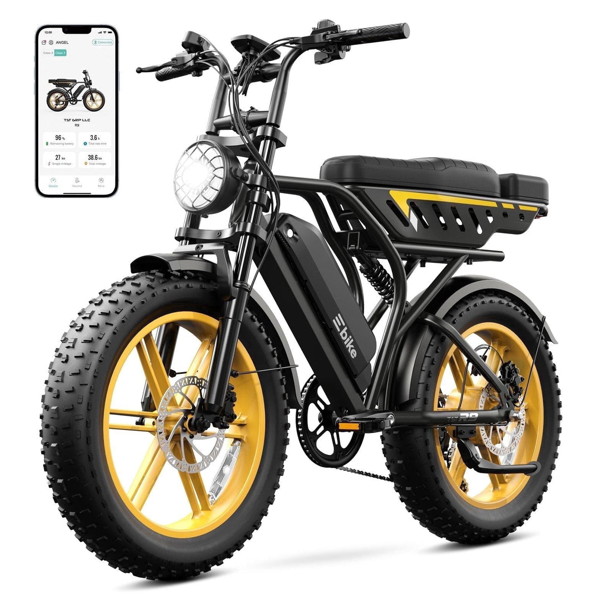 TST Electric Bike for Adults, 750W Peak 1500W Motor, 20x4 Fat Tire E Bicycle, E Mountain Bike, 48V/15AH UL2849, App Control
