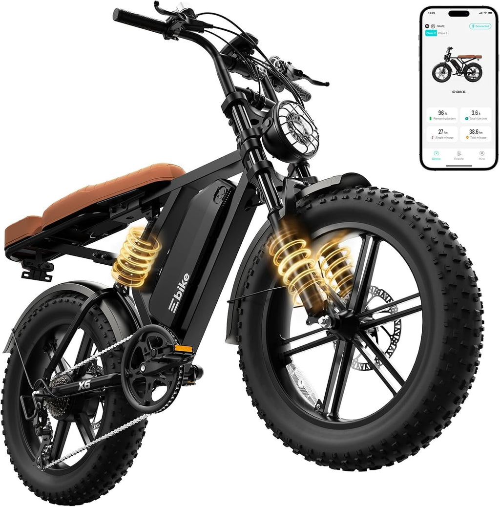 TST Electric Bike for Adults, 48V/15AH Battery, 20x4 Fat Tire, 750W Motor Off-Road E Biker, UL2849