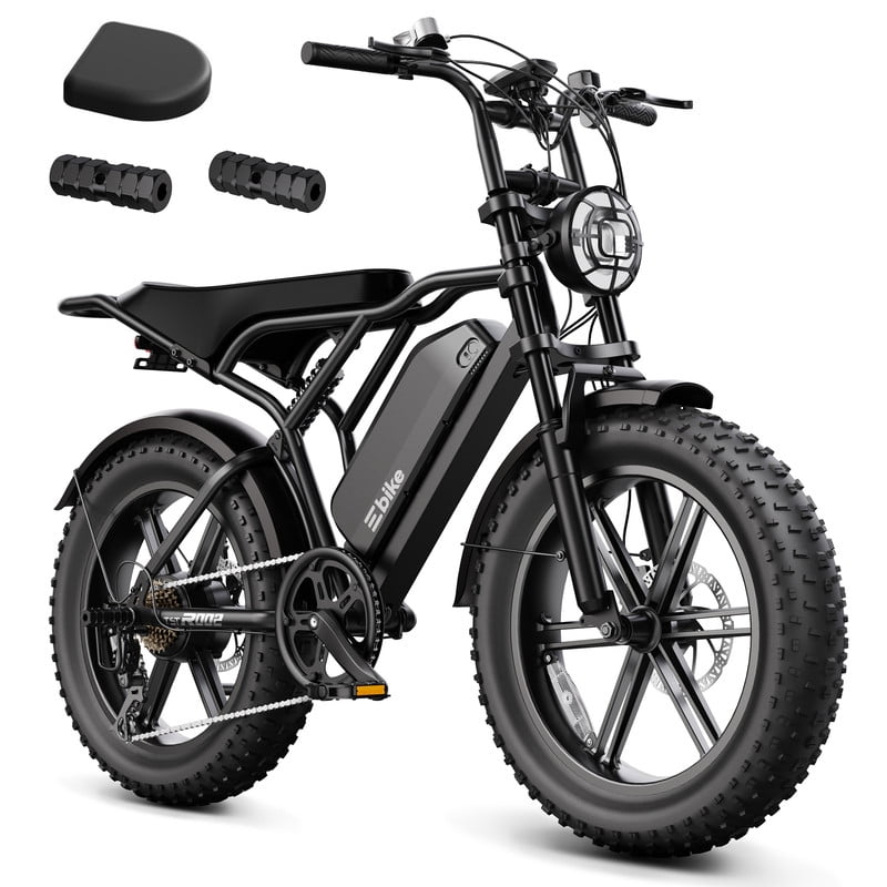TST Electric Bike for Adults, 750W Peak 1500W Motor, 20x4 Fat Tire, E Mountain Bike, 48V/15AH UL2849