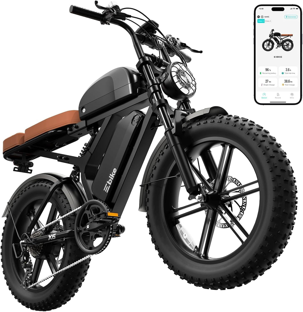 TST Electric Bike for Adults, 48V/15AH Battery, 20x4 Fat Tire, 750W Motor Off-Road E Biker, UL2849