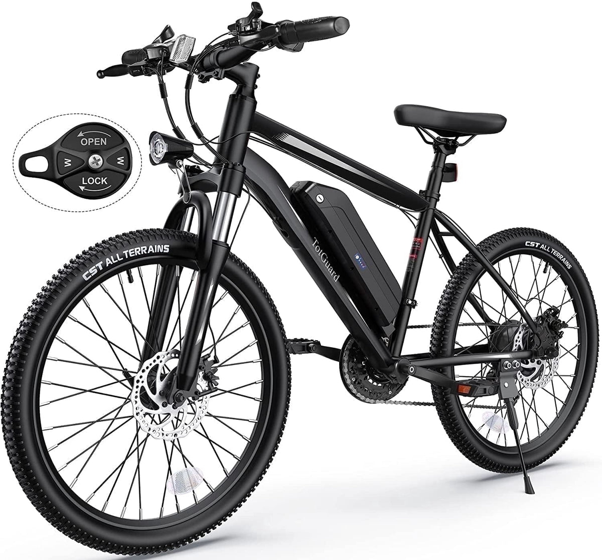 TotGuard Electric Bike for Adults, 26 Ebike 350W Adult Electric Bicycles, Electric Mountain Bike with 36V 10.4Ah Battery, Suspension Fork, Shimano 21 Speed Gears