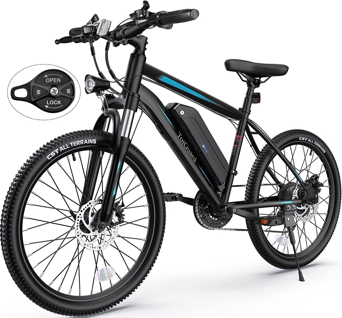 TotGuard Electric Bike for Adults, 26 Ebike 350W Adult Electric Bicycles, Electric Mountain Bike with 36V 10.4Ah Battery, Suspension Fork, Shimano 21 Speed Gears