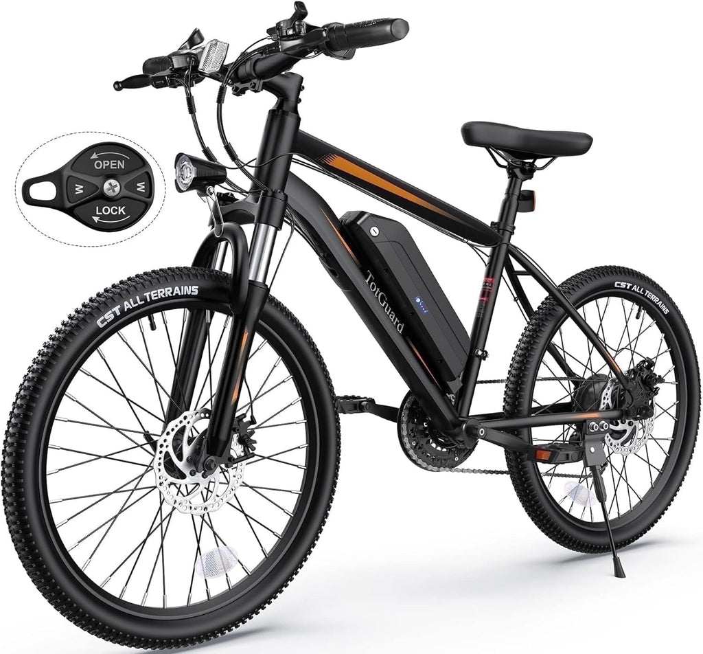 TotGuard Electric Bike for Adults, 26 Ebike 350W Adult Electric Bicycles, Electric Mountain Bike with 36V 10.4Ah Battery, Suspension Fork, Shimano 21 Speed Gears