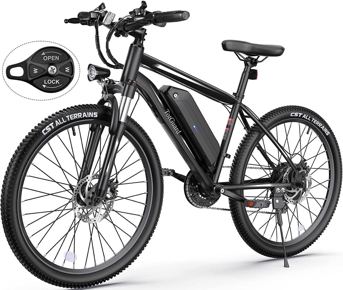 TotGuard Electric Bike for Adults 27.5 E-Bike with 500W Motor, Electric Mountain Bike with 48V 10Ah Battery, Lockable Suspension Fork, Shimano 21 Speed Gears UL2849