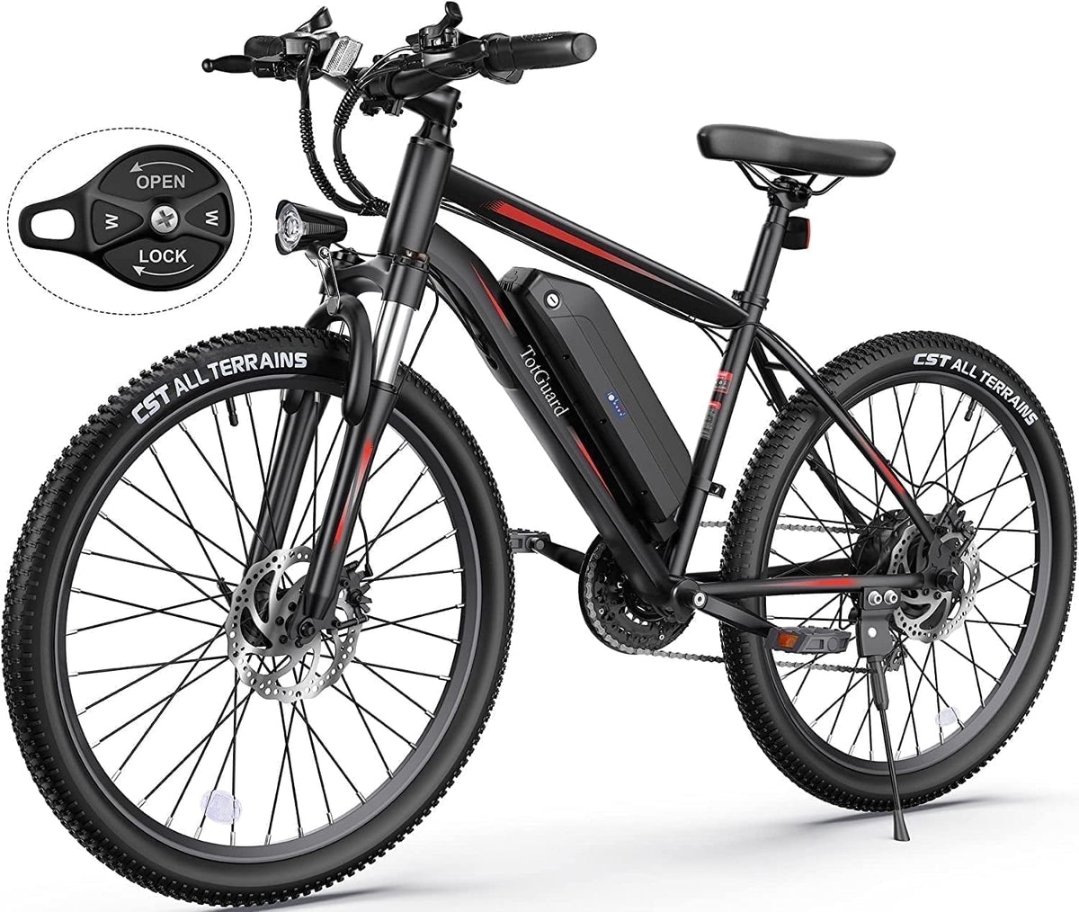 TotGuard Electric Bike for Adults 27.5 E-Bike with 500W Motor, Electric Mountain Bike with 48V 10Ah Battery, Lockable Suspension Fork, Shimano 21 Speed Gears UL2849