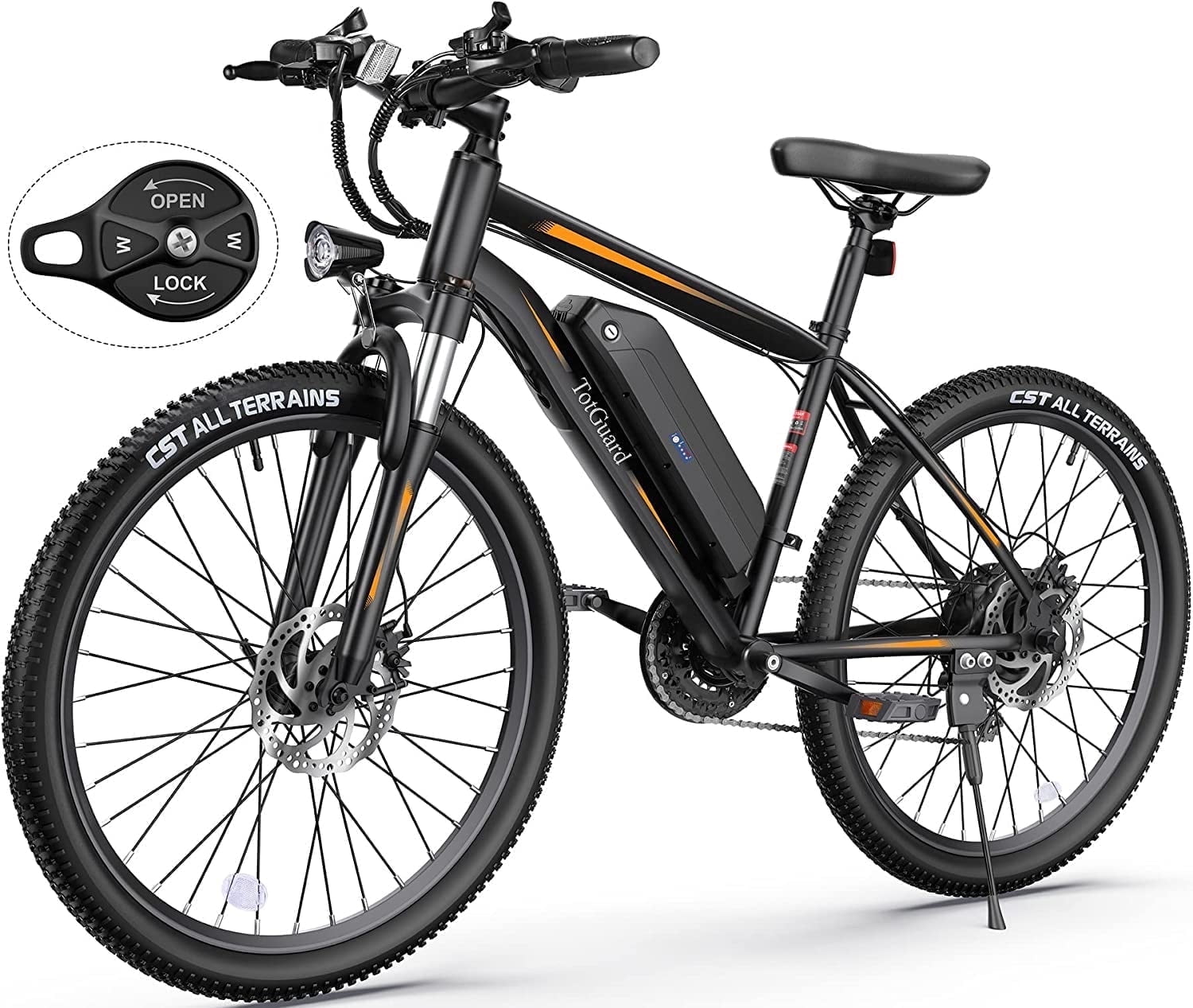 TotGuard Electric Bike for Adults 27.5 E-Bike with 500W Motor, Electric Mountain Bike with 48V 10Ah Battery, Lockable Suspension Fork, Shimano 21 Speed Gears UL2849