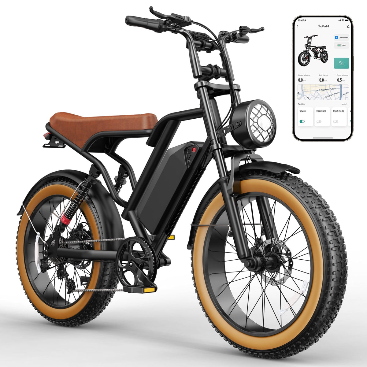 UL2849 Electric Bike for Adults - Peak 2000W Motor, 20x4 Fat Tire,48V/25AH, Full Suspension, 7-Speed