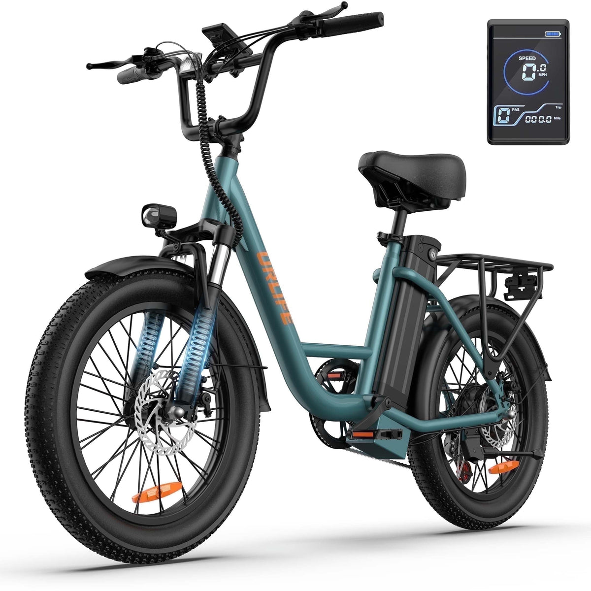 URLIFE 3.0 Fat Tire Ebike, 20 Electric Bicycles for Adult, 750W Peak Motor, 48V 13AH Remobavle Battery, 7-Speed Commuting Ebike, UL2849-Black
