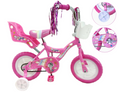 USToyOutlet 12 Kid's Beginner Bicycle for 2-4 Years Old Boys' and Girls' Bike Foam Tire for Indoor Use No Brake + Doll Seat - Pink