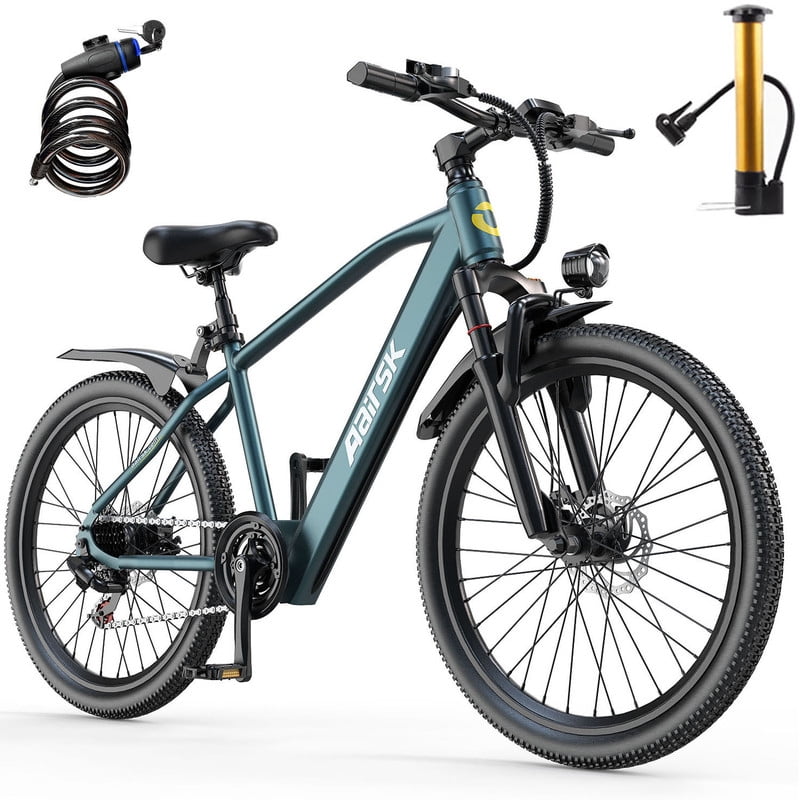 Unibike Ebike for Adults 24'', 748W Peak Motor, All-Terrain Electric Mountain Bike, 36V 10AH Battery, Top Speed 22 MPH, Ul2849, Black