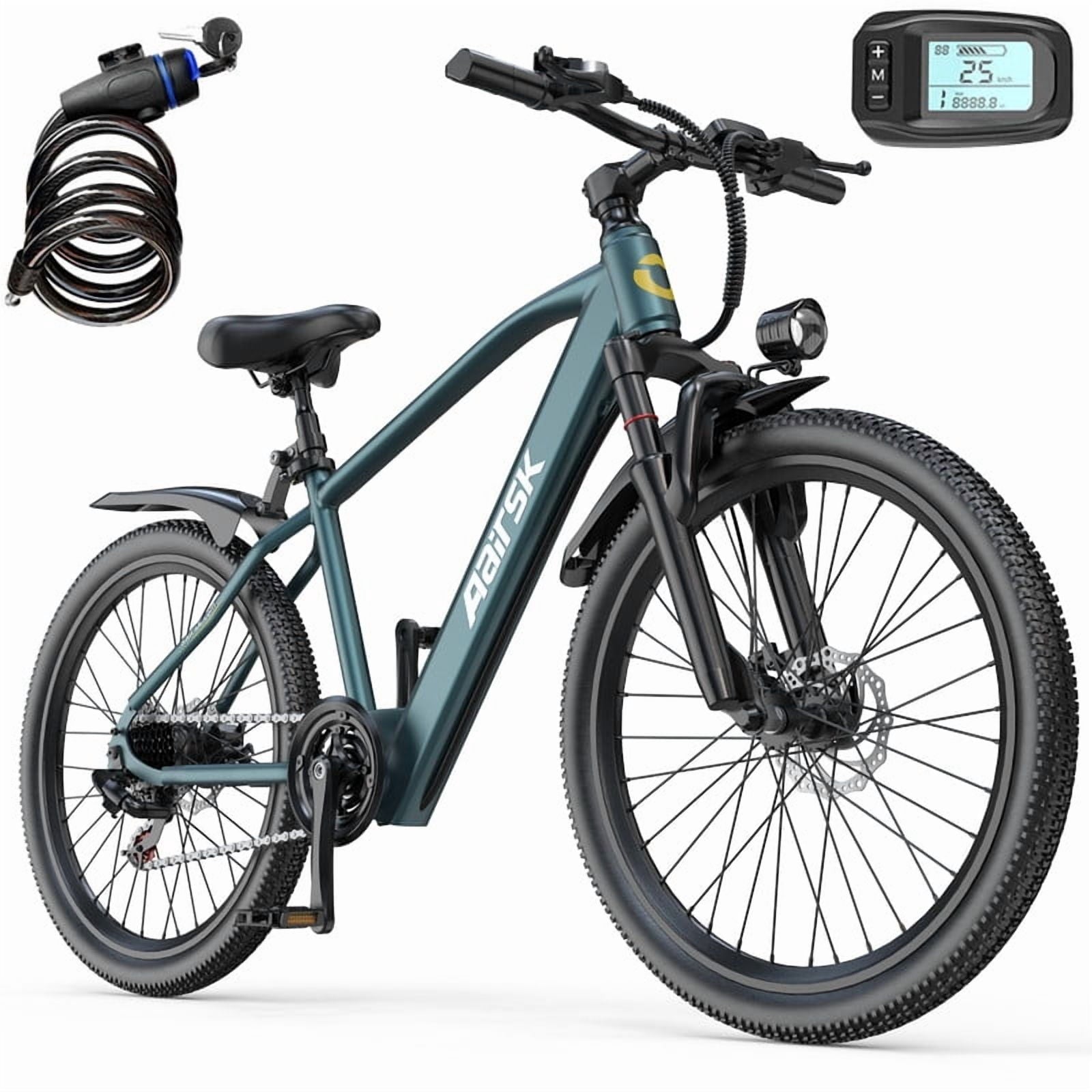 Unibike 26Electric Bike for Adults, Top Speed 22 MPH, 400W Ebike for Teens, 36V 10AH Lithium Battery, Mountain E Bike, Blue