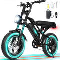 ESKUTE V100 Electric Bike for Teens Adults, 750W Peak 1500W 28 Mph 48V 13 Ah,16x4.0 Fat Tire E Bicycle, 7-Speed E-Bike with Dual Suspension, UL2849