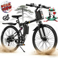 VARUN Electric Bike, 26 Foldable Ebike, Peak 750W Motor, 48V 374.4Wh Battery, up to 20+mph 50 Miles, 7 Speeds with Bike Pump, Phone Holder & Bike Lock & Rear Light, E Bike for Adult, UL2849(Black)