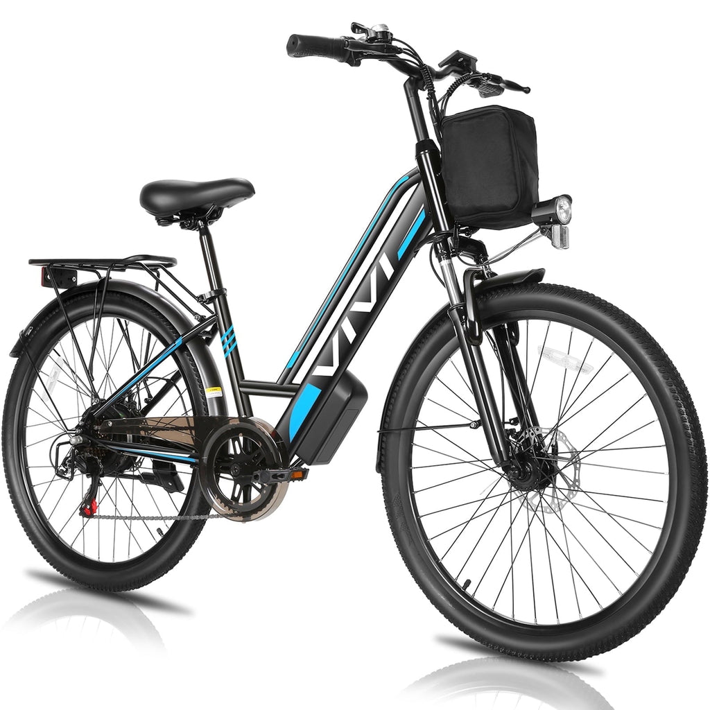 Vivi Electric Bike 26 City Commuter Electric Bike 48V 500W Step-Through Electric Bike 19.8MPH Electric Cruiser Bike Beach Bike with Cruise Control, UL2849 Certified