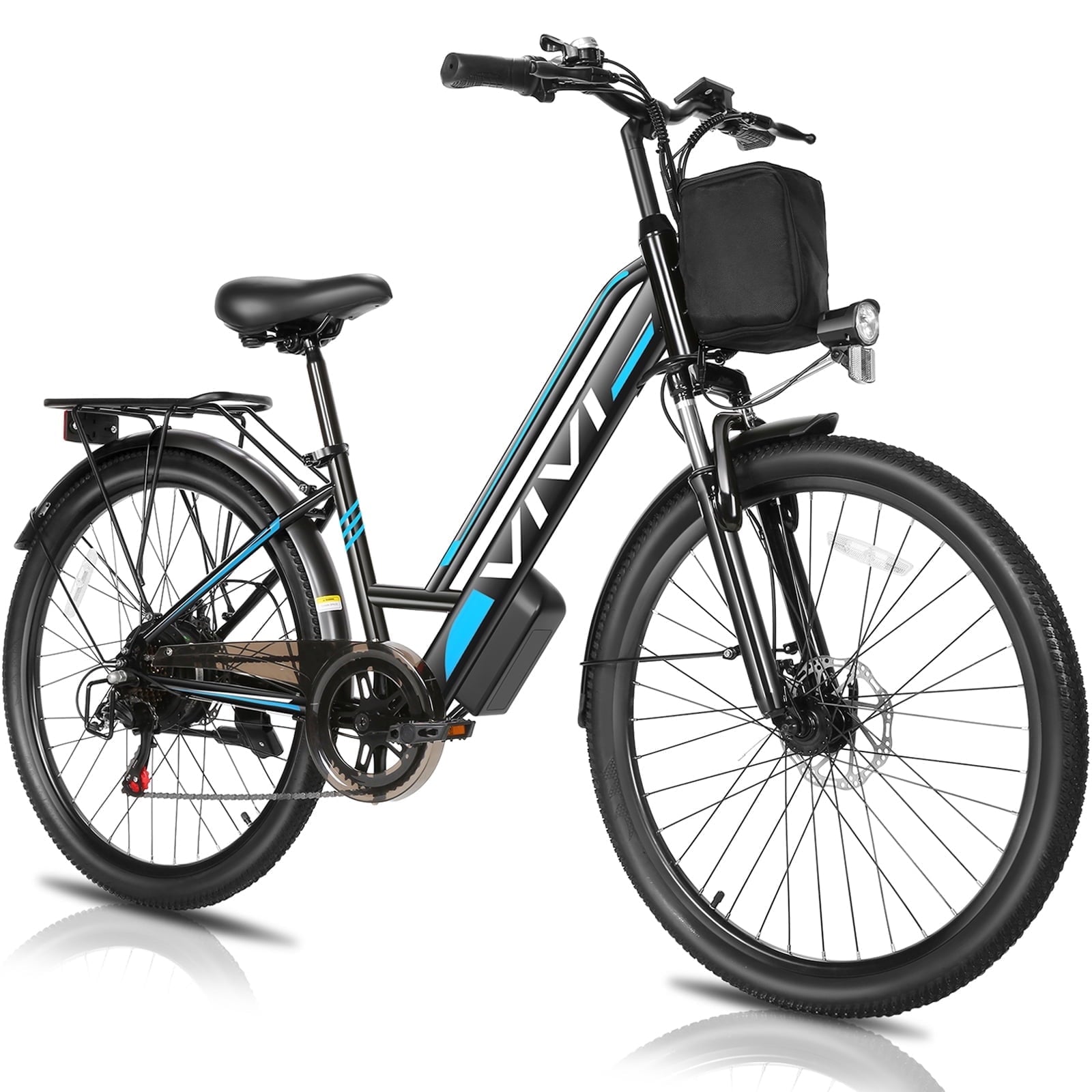 Vivi Electric Bike 26 City Commuter Electric Bike 48V 500W Step-Through Electric Bike 19.8MPH Electric Cruiser Bike Beach Bike with Cruise Control, UL2849 Certified