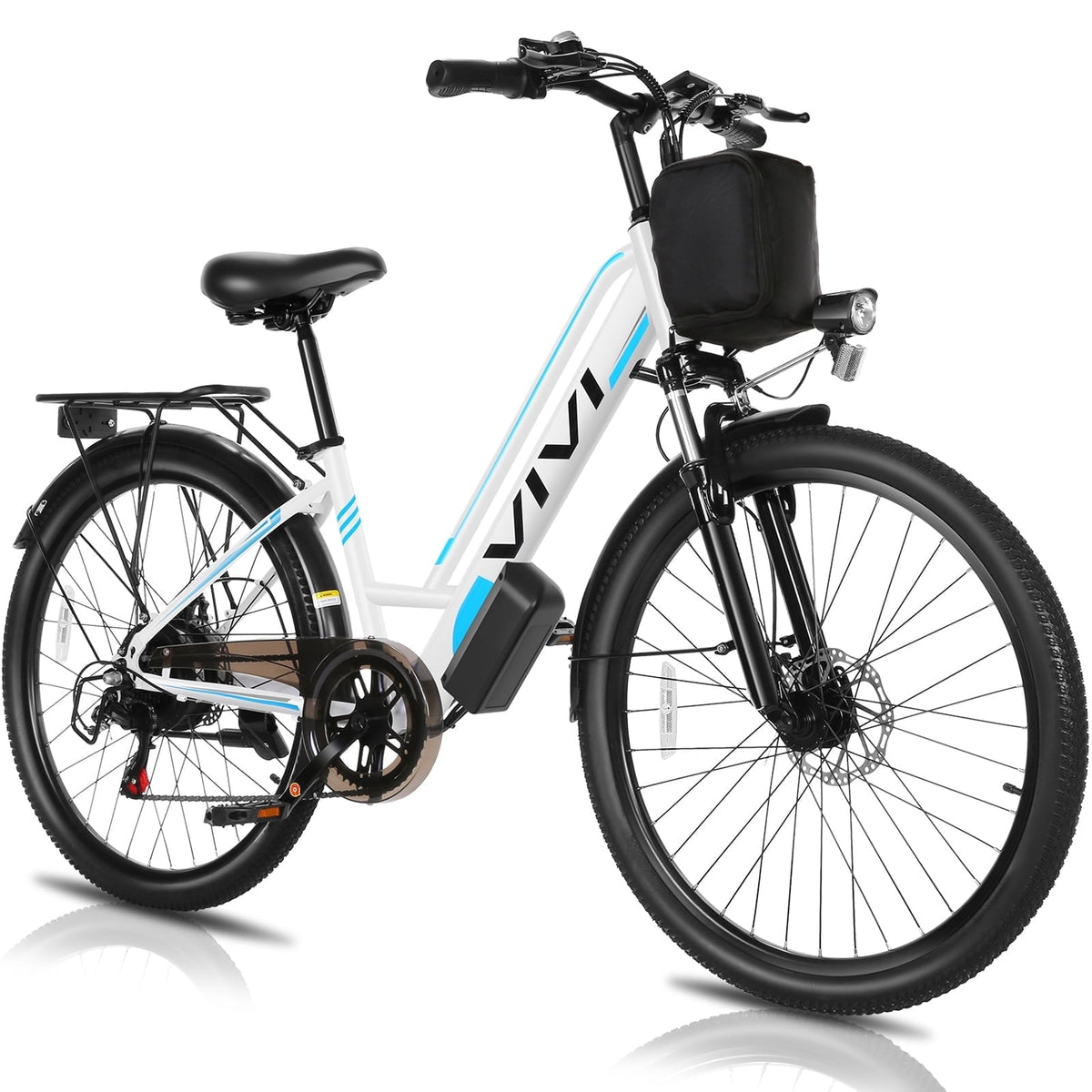 Vivi Electric Bike 26 City Commuter Electric Bike 48V 500W Step-Through Electric Bike 19.8MPH Electric Cruiser Bike Beach Bike with Cruise Control, UL2849 Certified