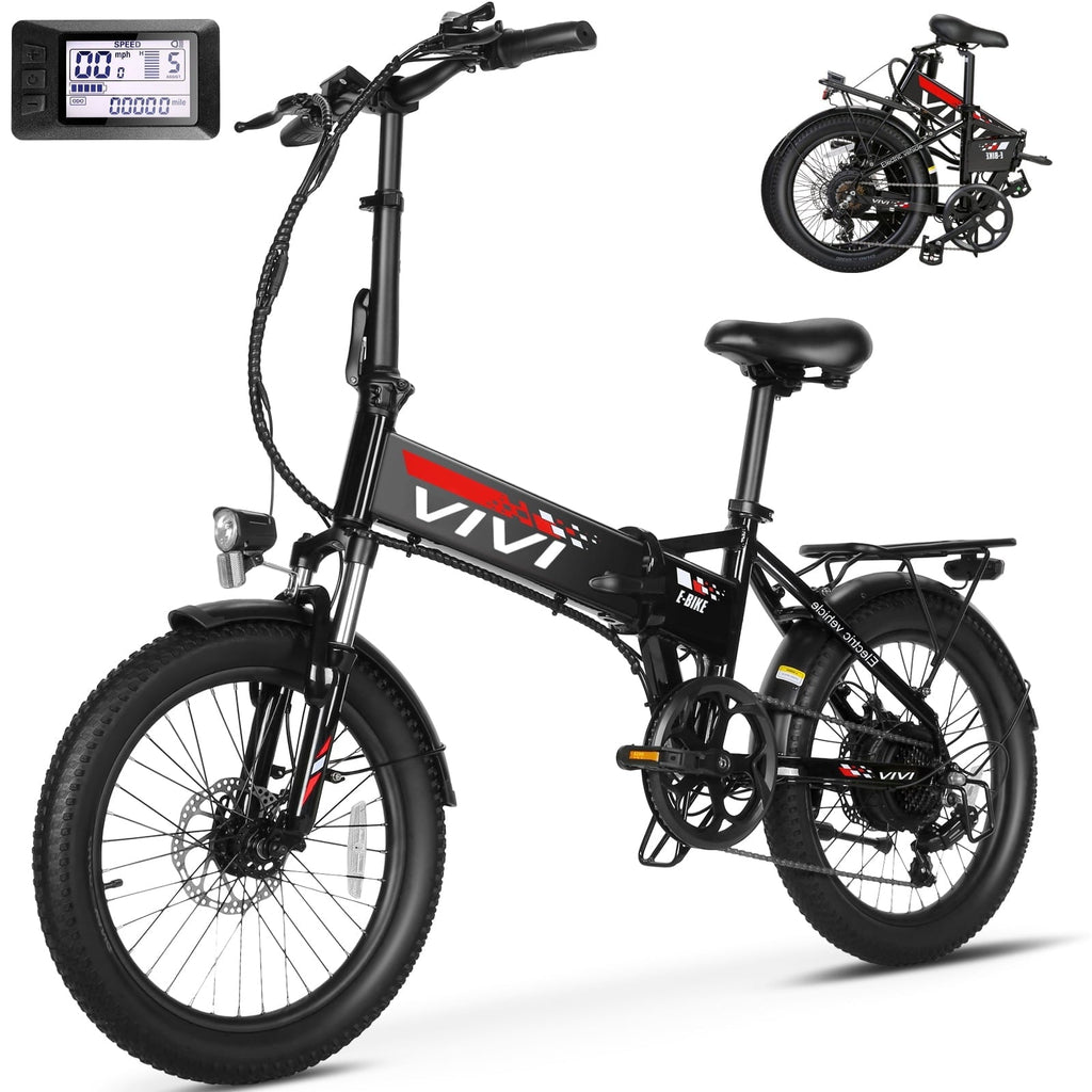 Vivi Electric Bike for Adults 20 x 2.4 Folding Electric Bike 48V 500W Electric Bike Commuter Bike 19.8MPH Suspension Fork Electric Bike with Cruise Control, UL2849 Certified