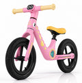 WLRETMCI 12 Kids Balance Bike, Glass Fiber Lightweight Toddler Bicycle for 2-5 Years Boys Girls, Pink