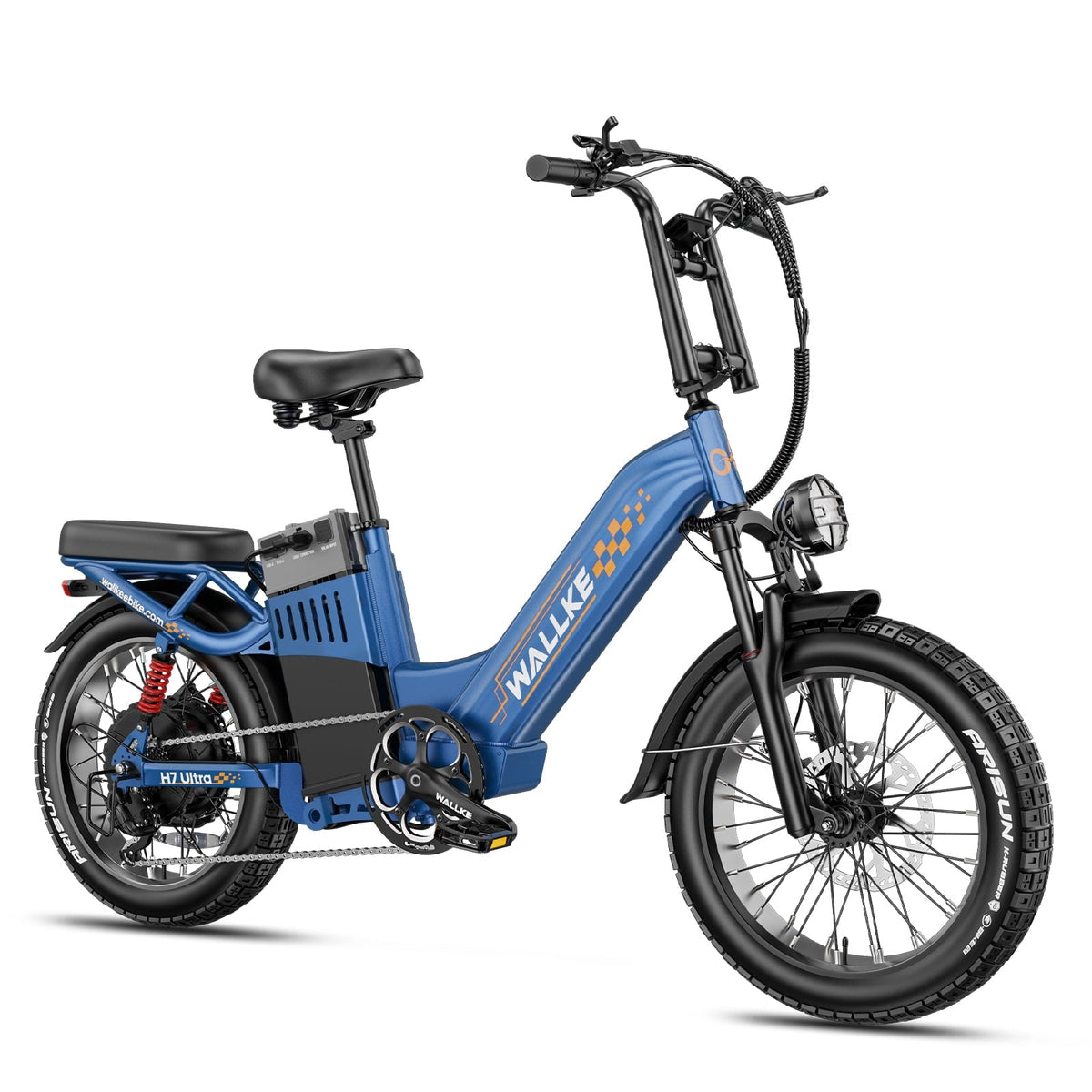 W WALLKE H7 Ultra 4000W Ebike, 37MPH Electric Bike, 48V 55Ah Portable Power Station Battery, Torque Sensor, 20 Puncture-Proof Fat Tire