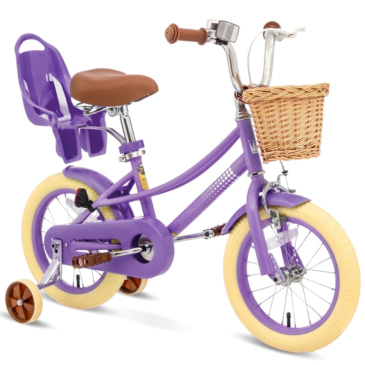XJD Girls Bike for Toddlers and Kids Ages 2-12 Years Old,12 14 16 Inch Kids Bike with Training Wheels & Basket, 20 Inch Girls Bicycle with Handbrake & Kickstand
