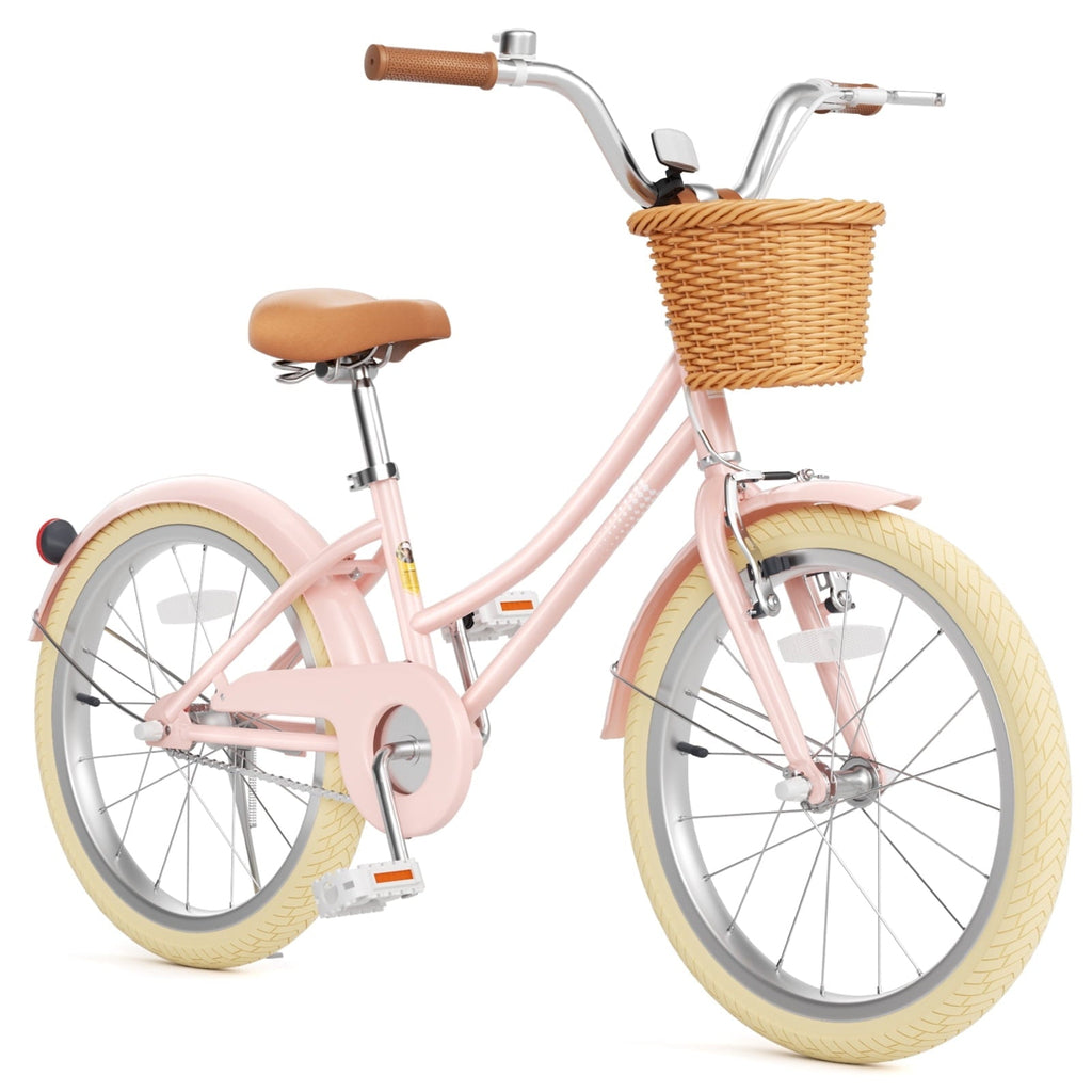 XJD 20 Inch Girls Bike for 6-12 Years Old Toddlers and Kids, Kid's Bicycle with Basket, Kid's Bike with Kickstand & Adjustable Seat Handlebar Height