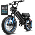 YareYi Electric Bike for Adults Teens, 2000W Peak E-Mountain Bicycle, 28MPH Fat Tire Ebike, 48V 600Wh Removable Battery Dual Suspension UL2849, 16 inch