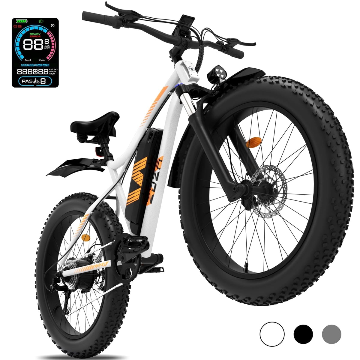 ZDZA Electric Bike for Adults, Peak 1500W Motor E-Mountain Bicycle, 26 Fat Tire 28mph Ebike, 48V 15Ah Removable, Dual Suspension with Shelf UL2849, Black