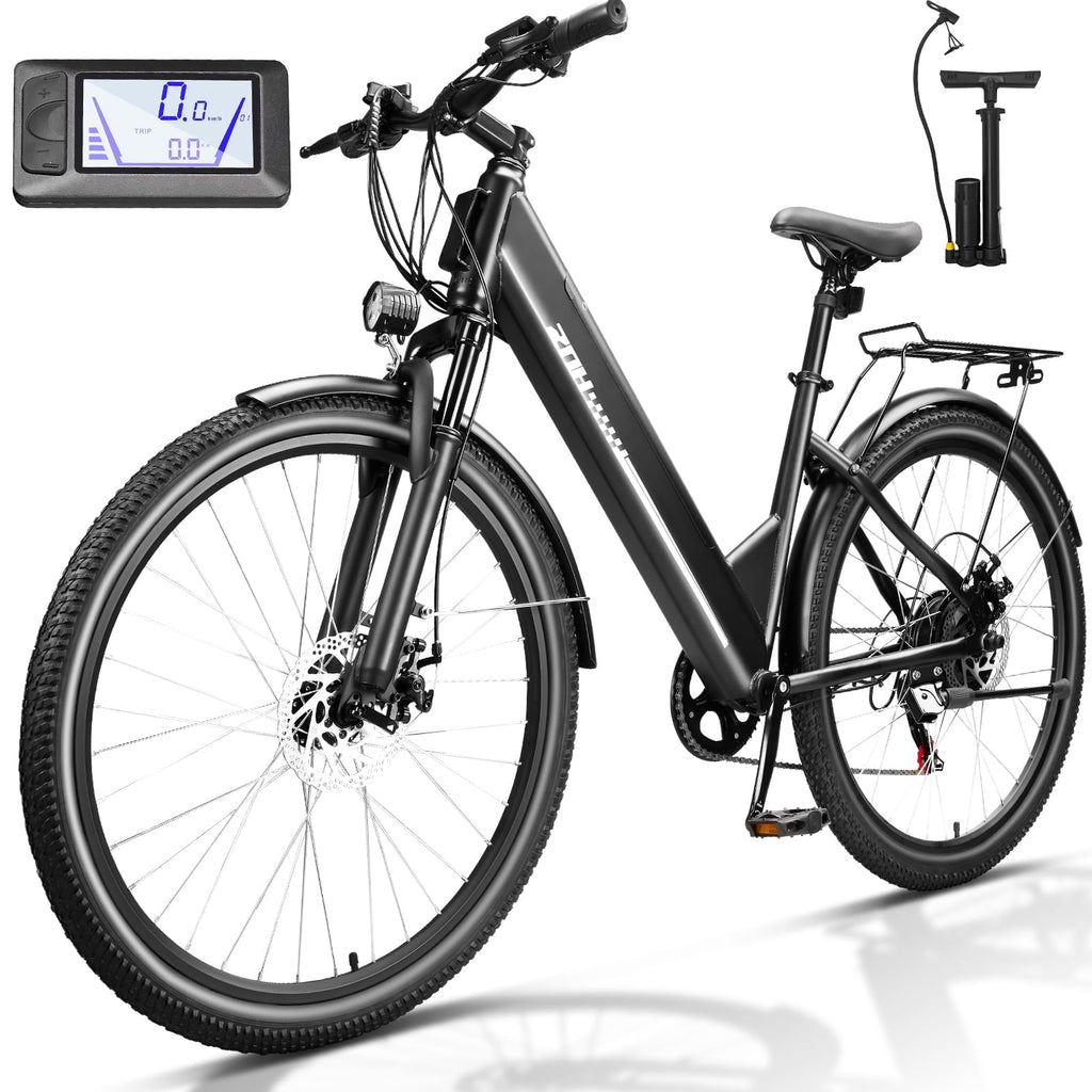 ZNH 26Low Step Commuter Electric Bike for Adults|750W Powerful Motor Adult Electric Bicycles Max 20mph|48V 13Ah Removable Battery Women City Ebike|UL2849|Black