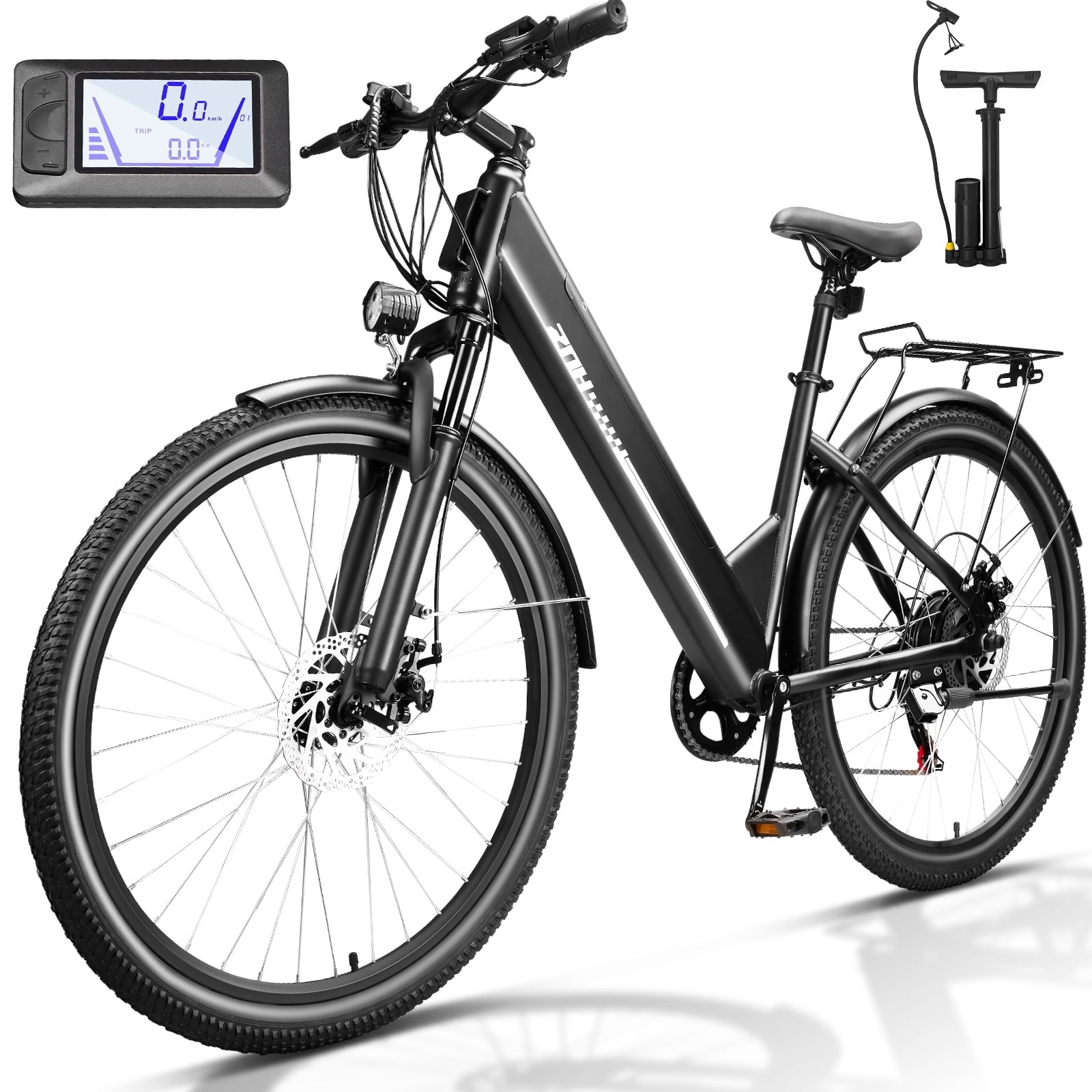 ZNH 26Low Step Commuter Electric Bike for Adults|750W Powerful Motor Adult Electric Bicycles Max 20mph|48V 13Ah Removable Battery Women City Ebike|UL2849|Black