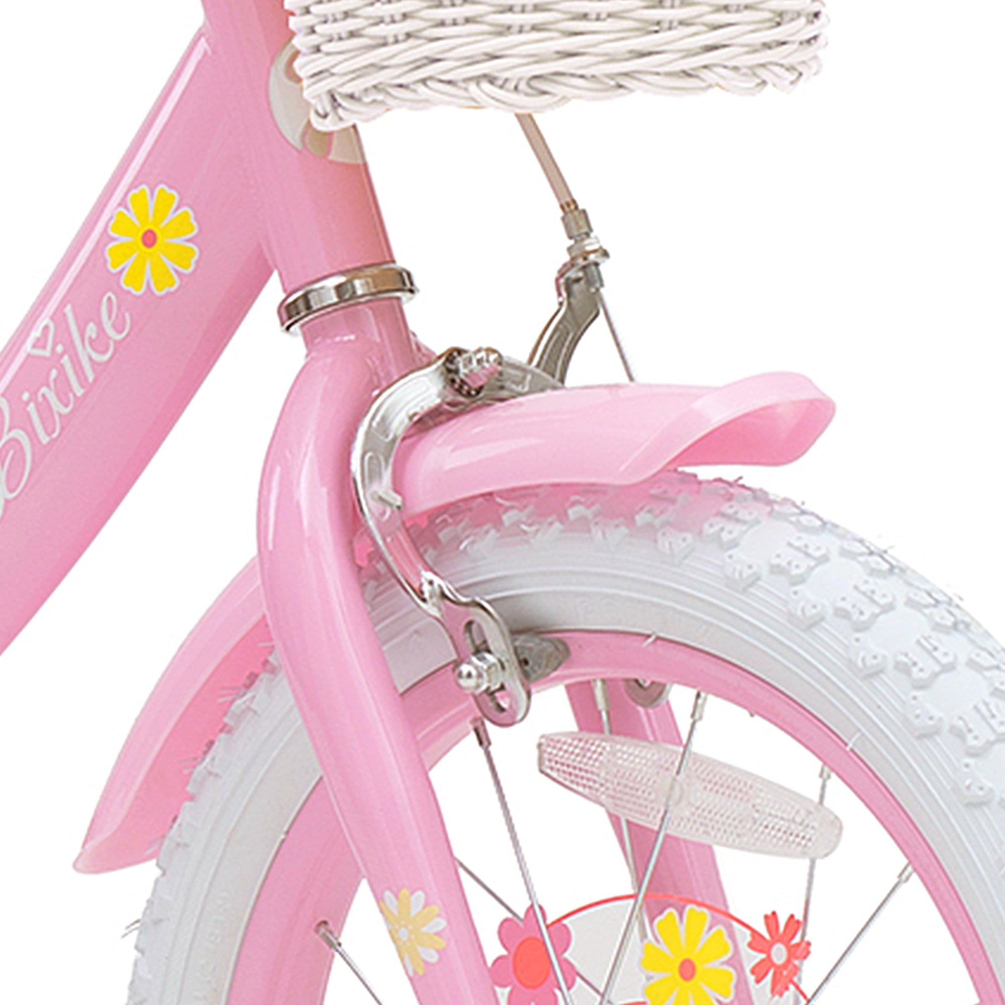 ACEGER 14 Inch Girls Bike with Basket, Training Wheels, Doll Seat, Purple Kids Bicycle for Ages 3-5