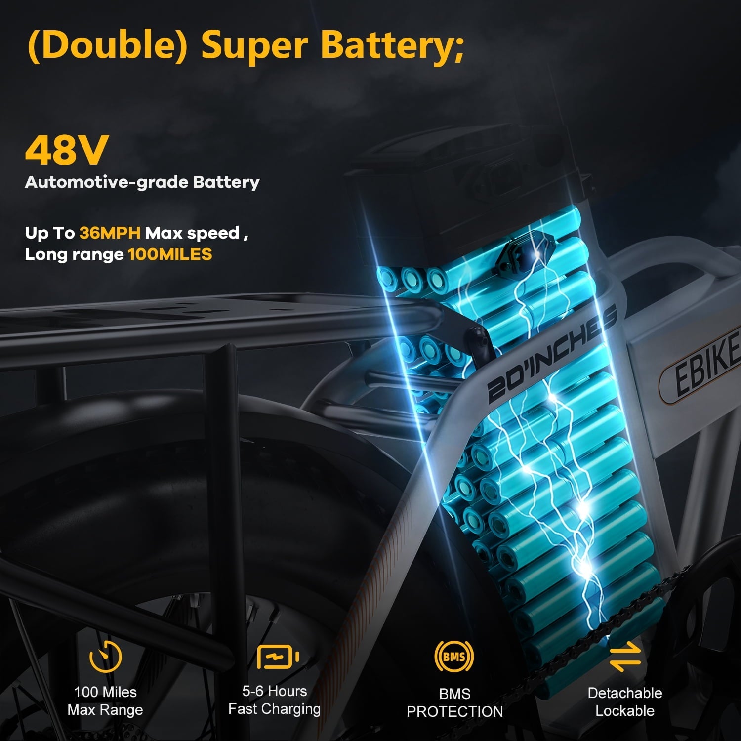 Cbvelo 1000W Folding Electric Bike for Adults, 48V 20.8AH Large Removable Battery E-Bike, 30+MPH, 80 Miles Max Range, 20 Fat Tire Electric Bike for Adults, Adult Electric Bicycles for Commute