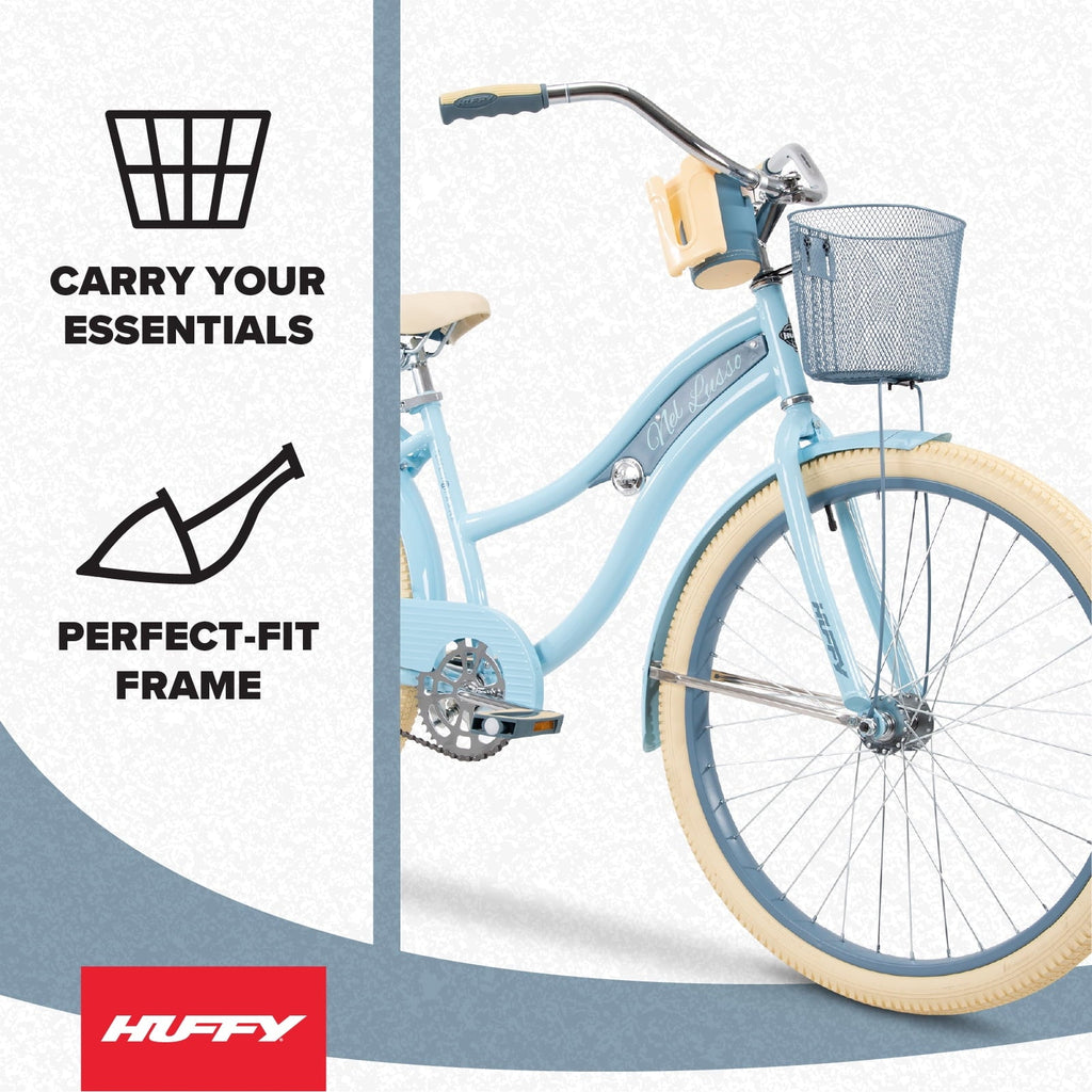 Huffy 26 Nel Lusso Cruiser Bike, Fits Riders 60+, Light Blue, Adult, Women's