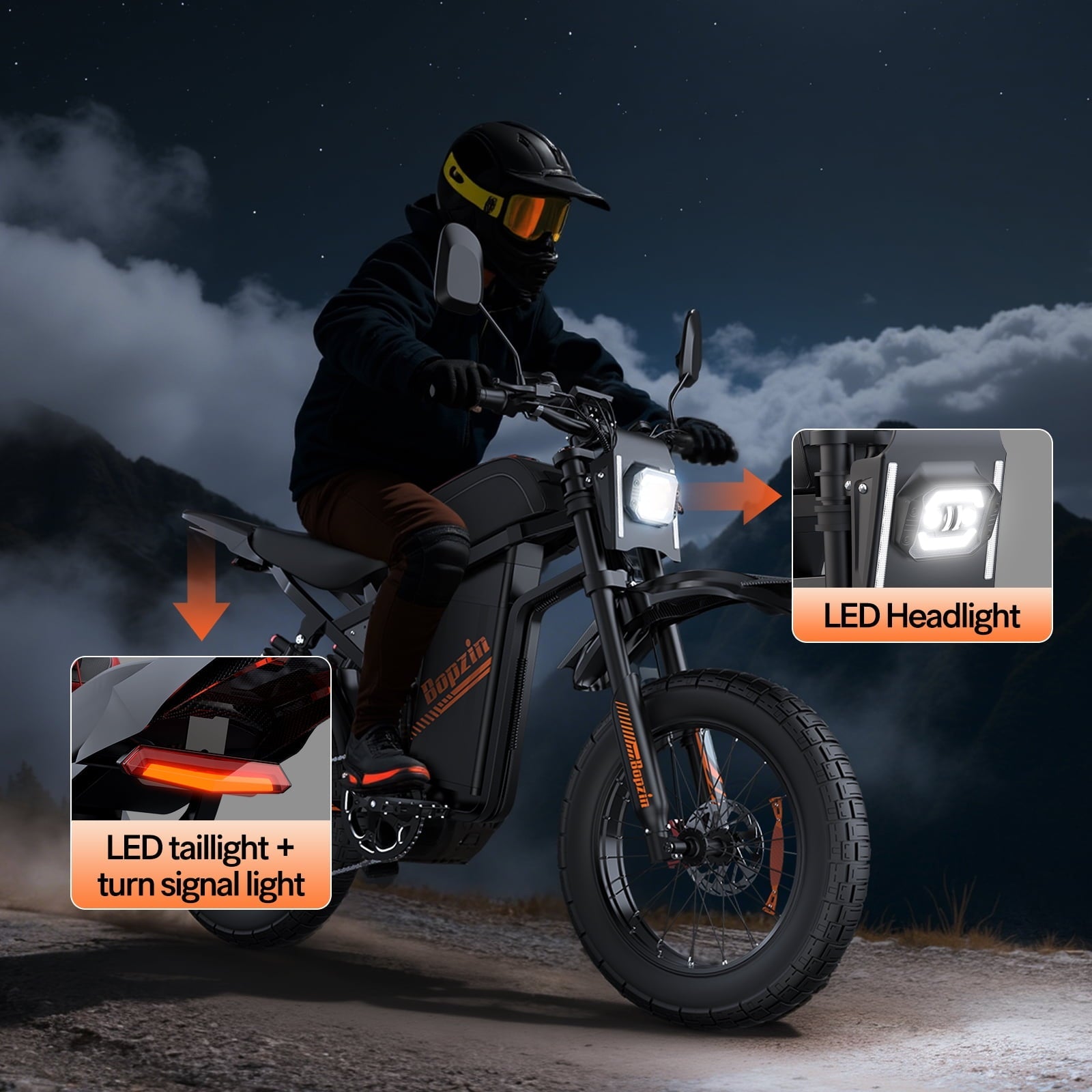 Electric Dirt Bike for Adults/Teens,Peak 2600W,Anti Theft Alarm Electric Motorcycle,60V 23AH,Max 100 Miles Removabale Battery,14/12 Tire Mountain Bike UL2849