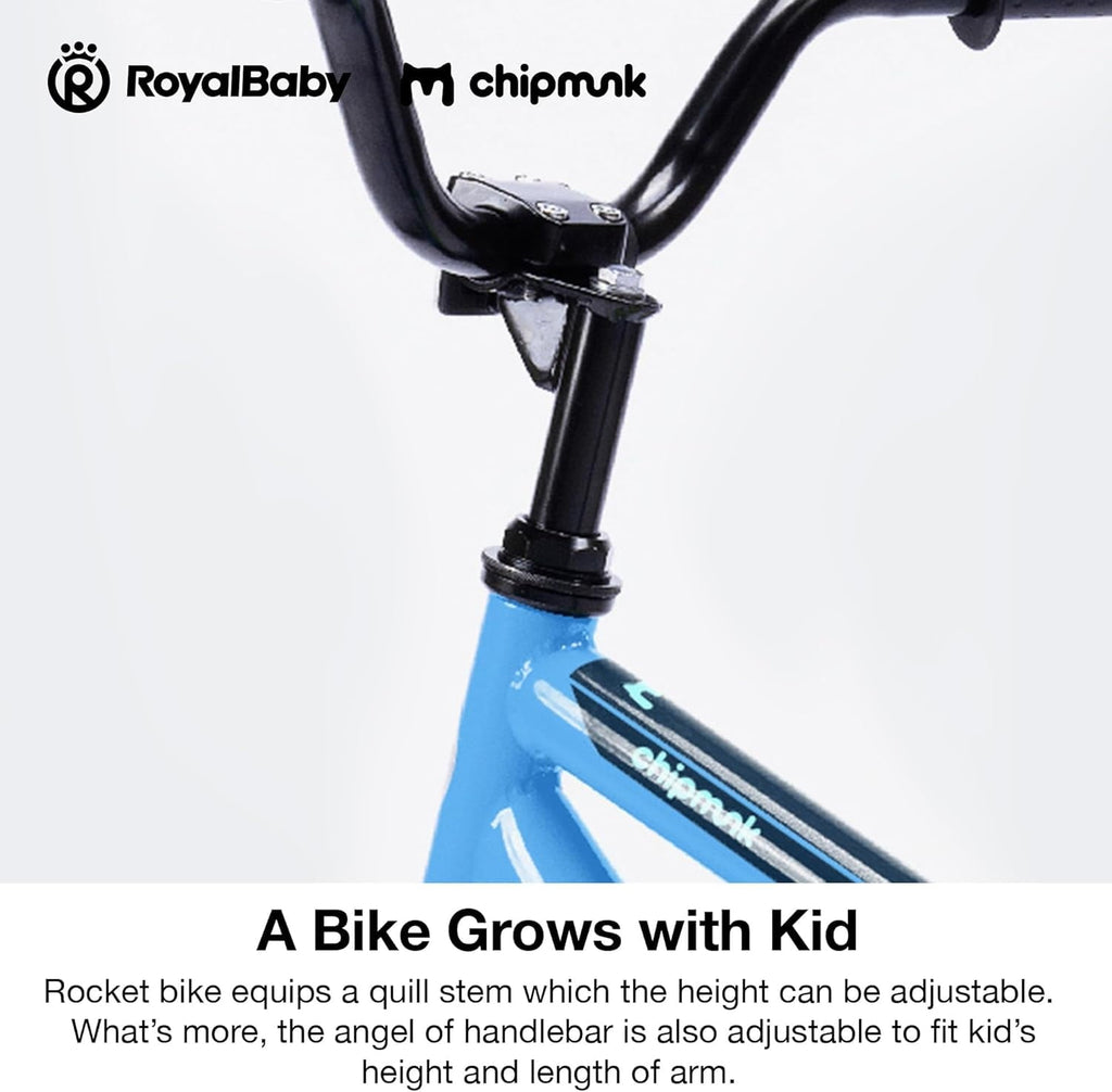 RoyalBaby Rocket Kids 14-Inch BMX Training Wheel Bicycle,Blue